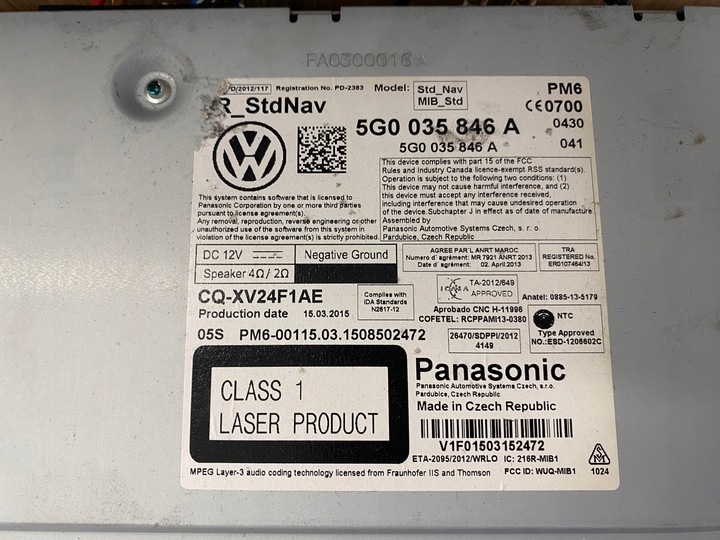 фото №10, Vw golf vii навігація зчитувач датчик комплект 5g0035846a 5g0919605d