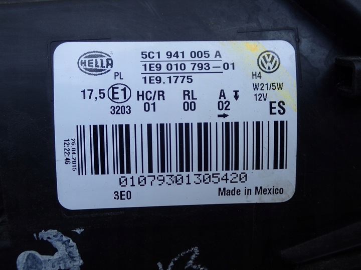 фото №3, Лампа ліва фара лівий vw beetle 5c 5c7 2010-