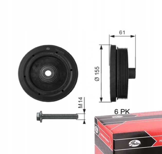 фото №1, Gates tvd1021a колесо ременное, wał коленчатый