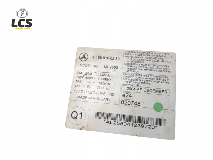 фото №7, Радио cd радиопроигрыватель mercedes w169 a-klasa a1698700289