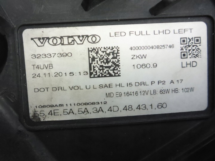 фото №16, Volvo xc60 ii полный led фара левое 32337390 оригинал usa