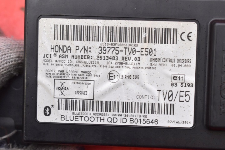 фото №8, Блок управления  модуль блютуз 39775-tv0-e501 honda civic 9 ix рестайлинг 13-20