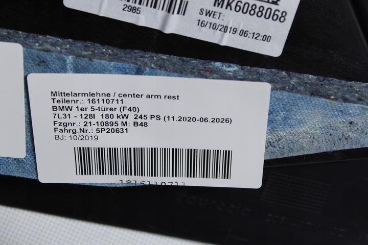 фото №7, Туннель средний подлокотник bmw f40 128ti ti