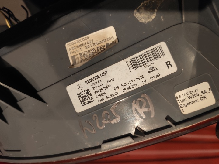 фото №15, Mercedes c-klasa w205 sedan лампи зад задні оригінал kpl uk