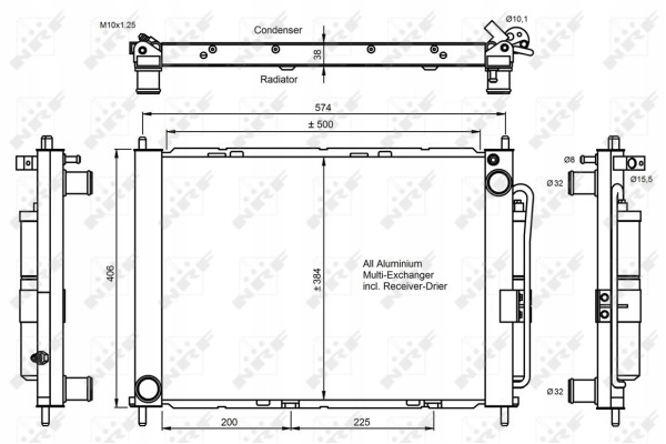 фото №13, Конденсатор кондиціонера renault twingo ii wind 1.2 1.5d 1.6 03.07- nrf