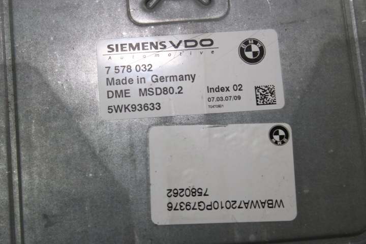 фото №6, Bmw e92 320i e90 2.0 n43b20a блок управления двигателем (ecu) 7578032 комплект стартовый n43