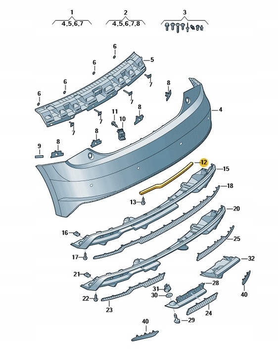 фото №1, Усилитель спойлер бампера зад audi a1 aso оригинал
