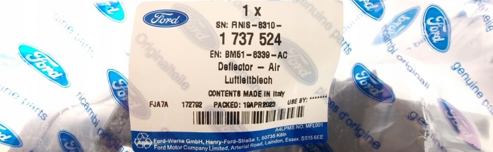фото №8, Руль воздуха левая focus mk3 2011-2015_ oem номер _ 1737524 _ bm51-8339-ac