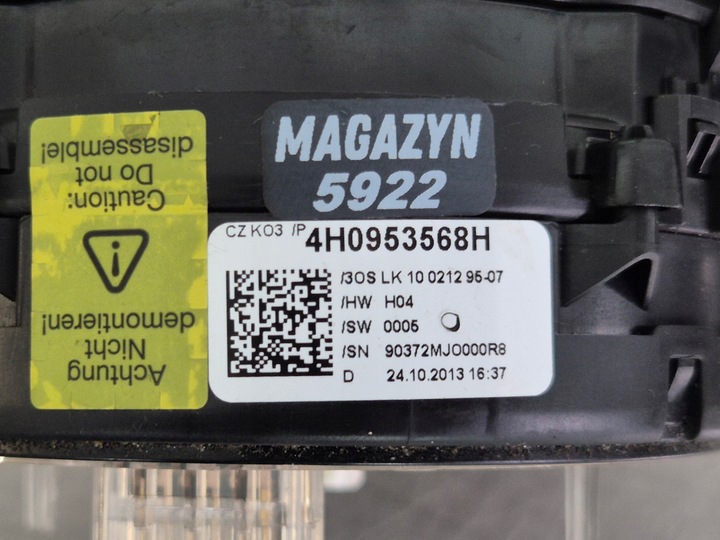 фото №13, Vw touareg 7p рестайлінг перемикач комбінований стрічка датчик комбайн 4h0953568h