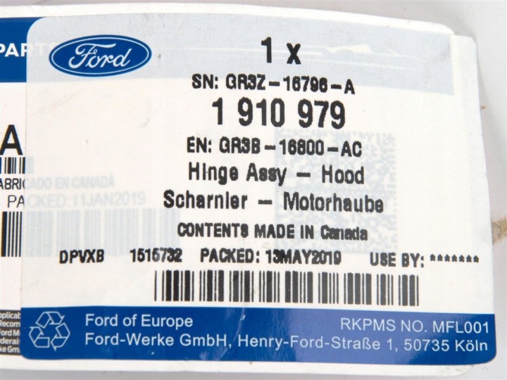 фото №13, Петля праве капота ford mustang mk6 2015- 2017 1910979 _ gr3b-16800-ac