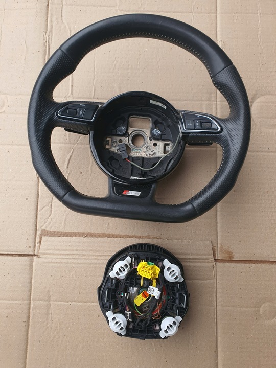 фото №8, Audi a4 b8 a5 рестайлинг руль стёганая кожа мульти tip s-line 8k0419091cp