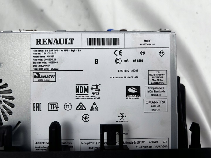 фото №8, Панель / радиопроигрыватель cd/dvd/gps renault kangoo iii 2023 259150482r