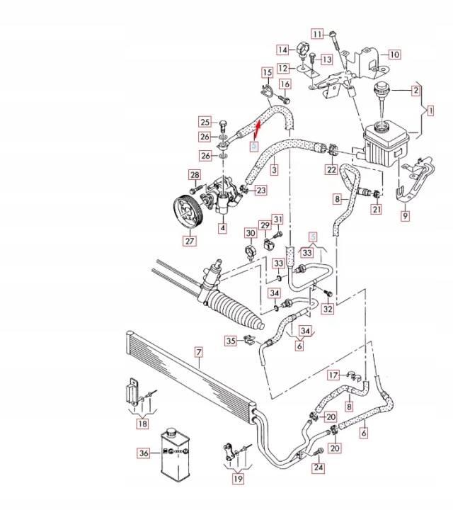 фото №12, Шланг насоса rozprężnej audi q7 4l lhd 7l8422893bn 2015 oem