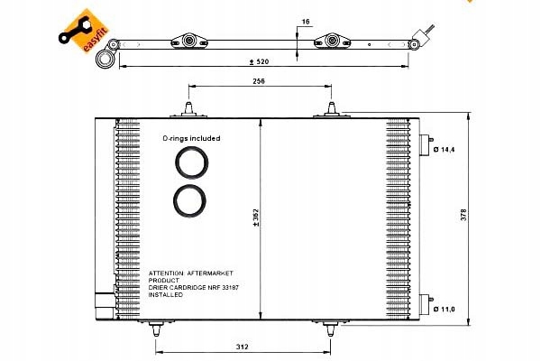 фото №1, Радиаторов кондиционера з осушитель citroen peugeo