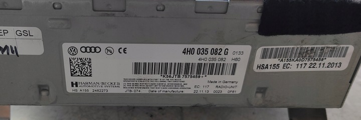 фото №3, Audi a8 d4 14r радіо радіопрогравач 4h0035082g