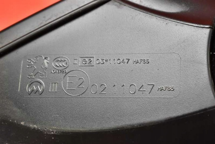 фото №8, Дзеркало ліві механічне чорні 0211047 eu peugeot 208 1 i 12-16 2 pin