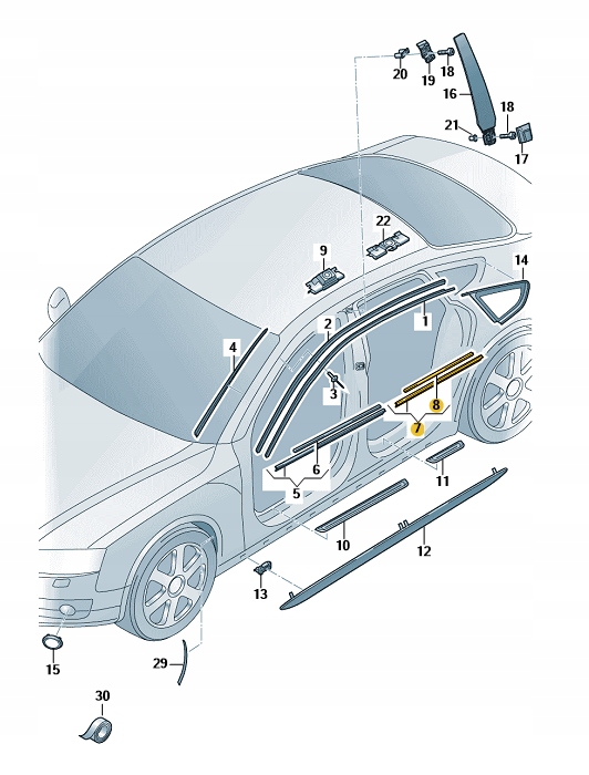 фото №1, Прокладка дверь з планка декоративная зад левая a7 c7