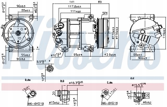 фото №13, Nissens компрессор кондиционера fiat 500l punto tipo 0.9-1.4lpg 09.12-