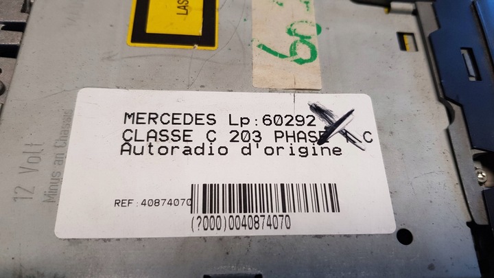 фото №6, Радіо cd радіопрогравач a2038202286 mercedes w203
