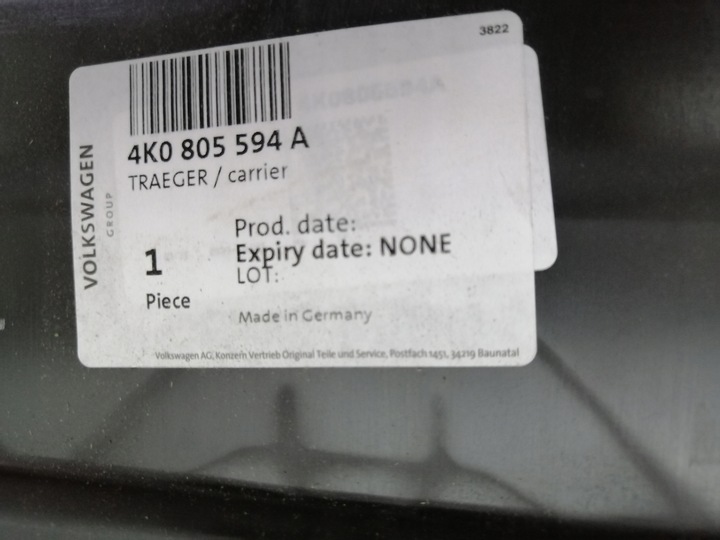 фото №6, Pas переднее перед audi a6 c8 4k0 новый оригинал