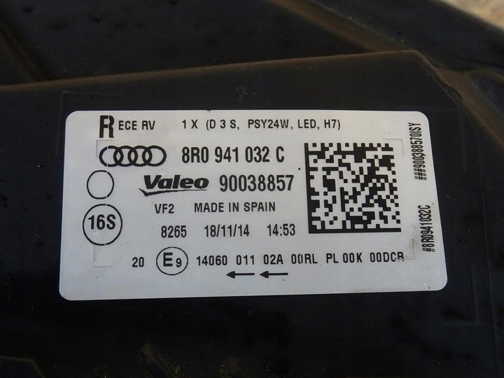 фото №10, Audi q5 8r лампа права перед передня bixenon led поворотний європа 8r0941032c