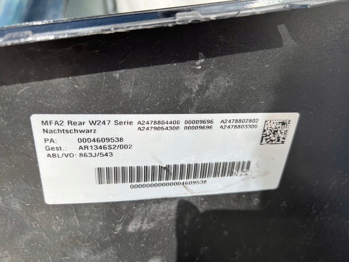 фото №9, Бампер зад mercedes b-klasa w247 2018 задний a247