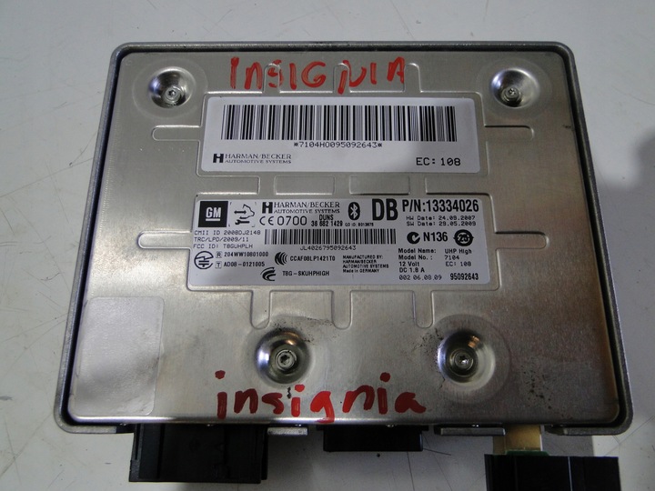 фото №1, Insignia 08-13 блок управления модуль блютуз 13334026