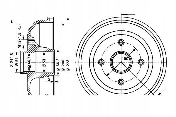 фото №2, Ate барабаны тормозные opel corsa c 1.0-1.7d 09.00-06