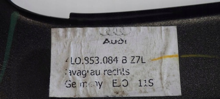 фото №9, Молдинг стёкла правая чёрная 4l0853084b lz7l audi q7
