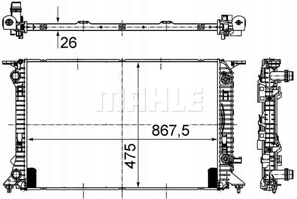 фото №13, Радіатор vw a4/a5/a6 07- q5 08- seat ex cr910000s mahle