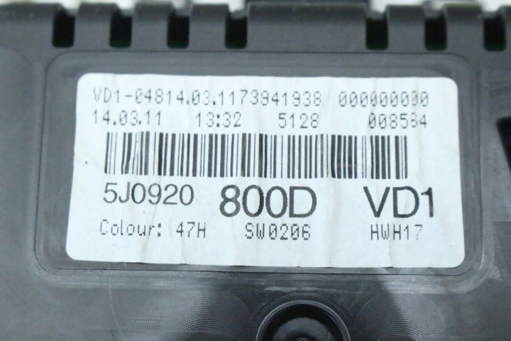 фото №5, Панель приборов 5j0920800d skoda roomster praktik 1.6 tdi
