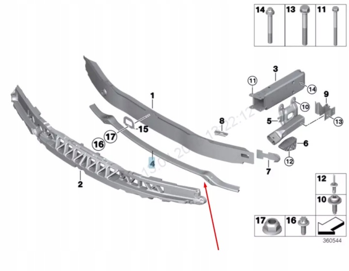 фото №8, Bmw 3 gt f34 бампер передний m sport нижний grom 51118056967 2016 oem
