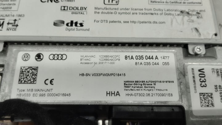 фото №6, Считыватель mmi mib radi магнитола навигация мультимедиа audi q2 81a035044a harman