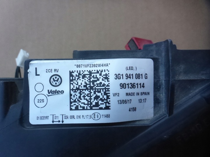 фото №15, Vw passat b8 полный led левый 3g1941081g оригинал европа
