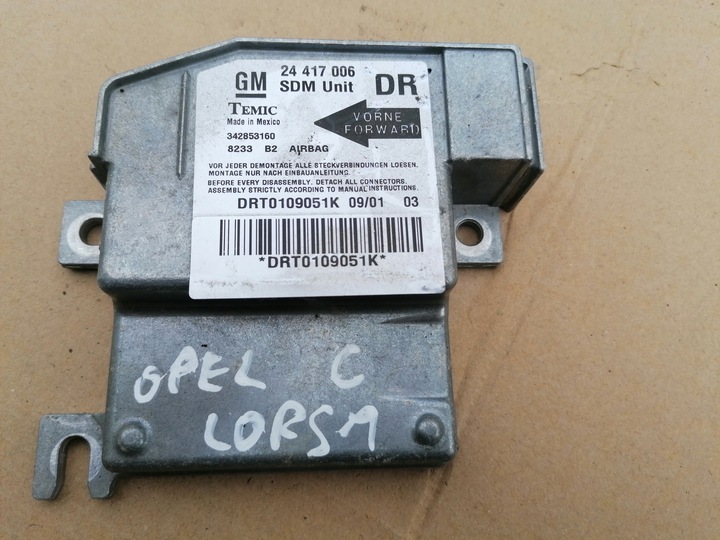фото №1, Датчик модуль подушка безопасности opel corsa c 24417006 dr