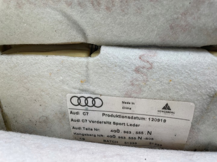 фото №4, Audi a7 сиденье правый маты нагревательные рейка блок управления