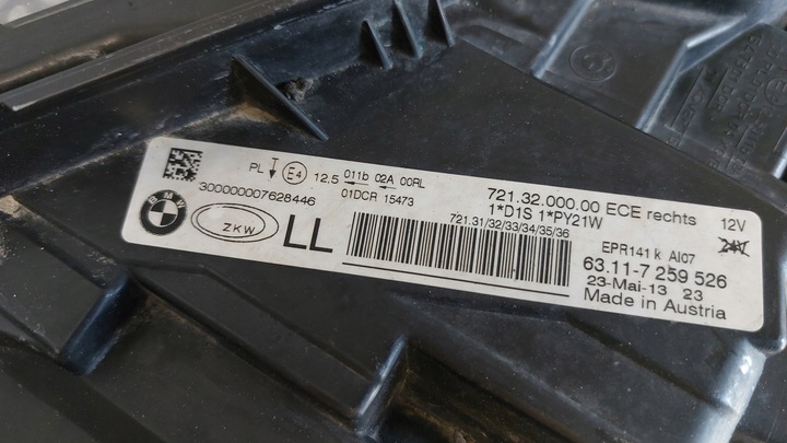 фото №8, Bmw 3 f30 f31 лампа перед передняя левая фара правые