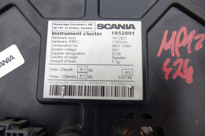 фото №6, Панель приладів номерний знак scania r 1852891