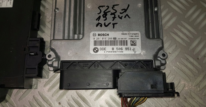 фото №6, Bmw e60 525d 3.0d 197km набор стартовый компьютер двигателя cas3 ключ 8506951