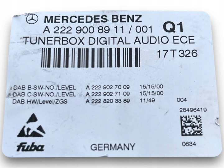 фото №6, Mercedes w205 тюнер усилитель радио 2229008911 !m