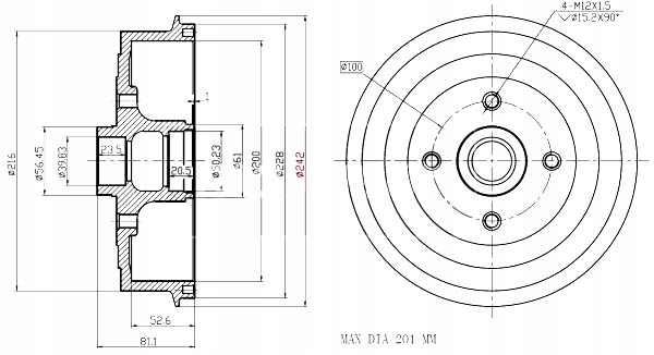 фото №1, Maxgear барабаны ham. 2szt daewoo t. lanos bez abs з