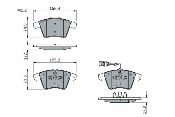фото №13, Гальмівні колодки ham. volkswagen multivan t5 bosch 986 494 107 комплект гальмівні колодки