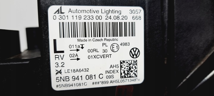 фото №13, Vw tiguan ii рестайлинг фара левая полный led 5nb941081c