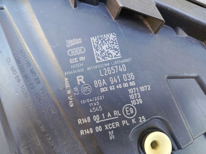 фото №5, Лампа перед правая audi q4 e-tron matrix kpl 89a941036