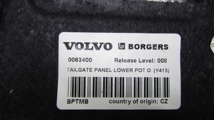 фото №5, Volvo xc60 карта кришки багажника 0063400 08-