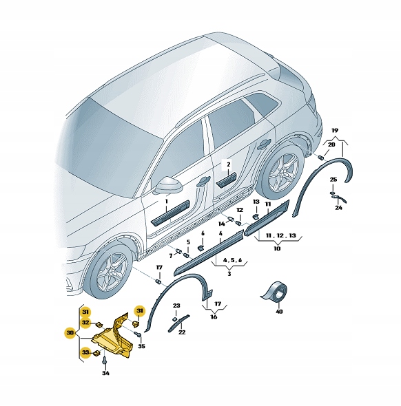 фото №1, Спойлер підкрилки audi q5 od 2017 80a853887c l aso
