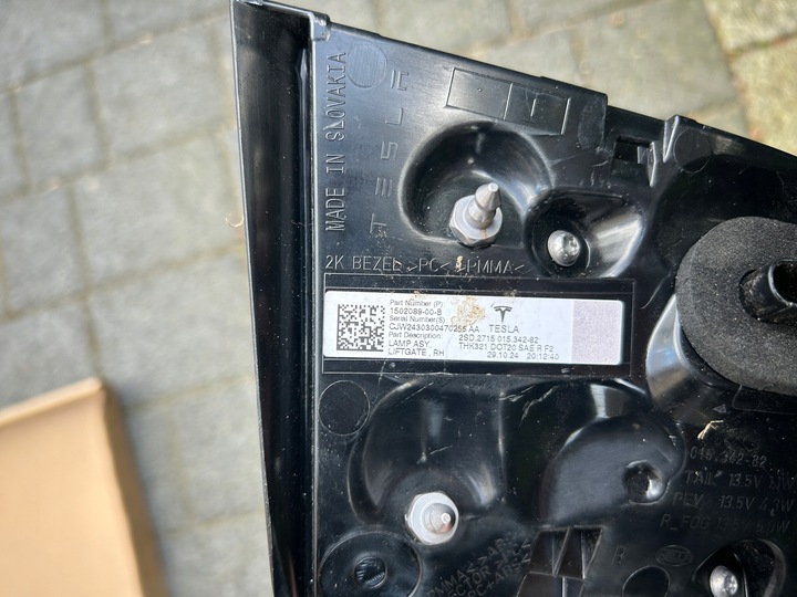 фото №13, Tesla модель 3 рестайлинг модель y лампа левая правая зад w крышка багажника w крыло европа