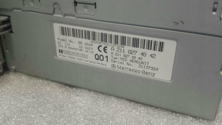 фото №4, Mercedes e class w211 cd player a2118274842 аудіо систем controller радіо