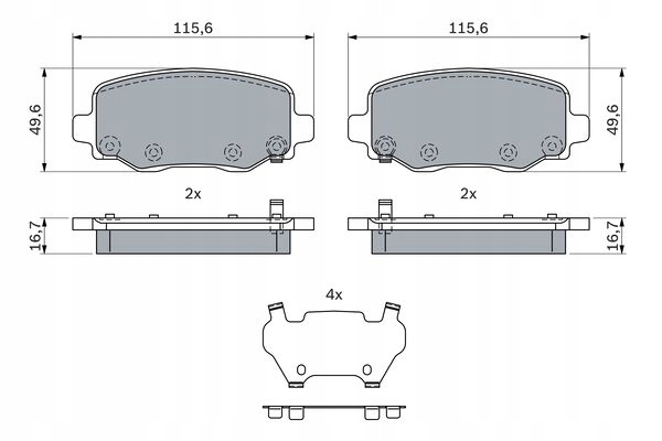 фото №2, Тормозные колодки тормозные bosch 0986424961 68273101aa jeep cherokee 14- зад