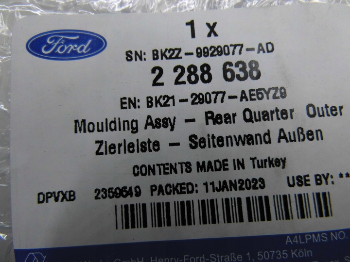 фото №16, Ford оригінальний номер 2288638 планка двері лівих custom 18- оригінальний номер